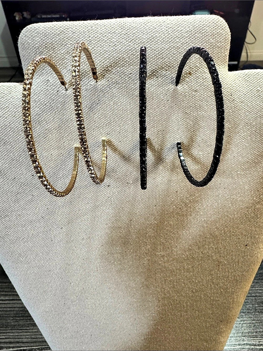 Gold & Black Hoop Earrings
